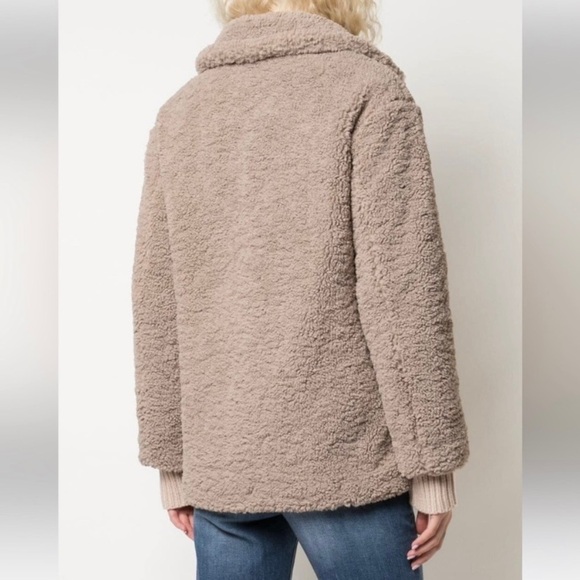 Apparis Faux Fur Teddy Double Breasted Coat Jacket - Picture 4 of 9